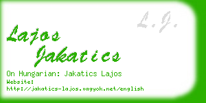 lajos jakatics business card